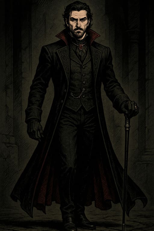 Vampire in Victorian attire